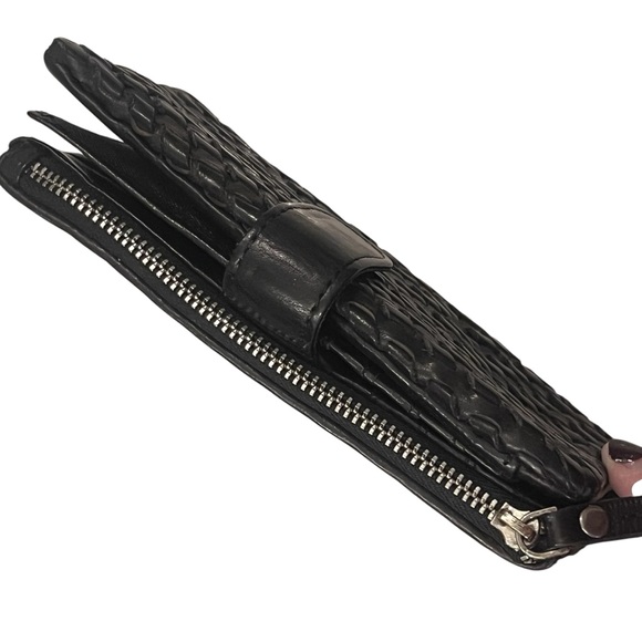 Vilenca Holland Black Woven Leather Clutch Wallet NWT $75 - Picture 7 of 16